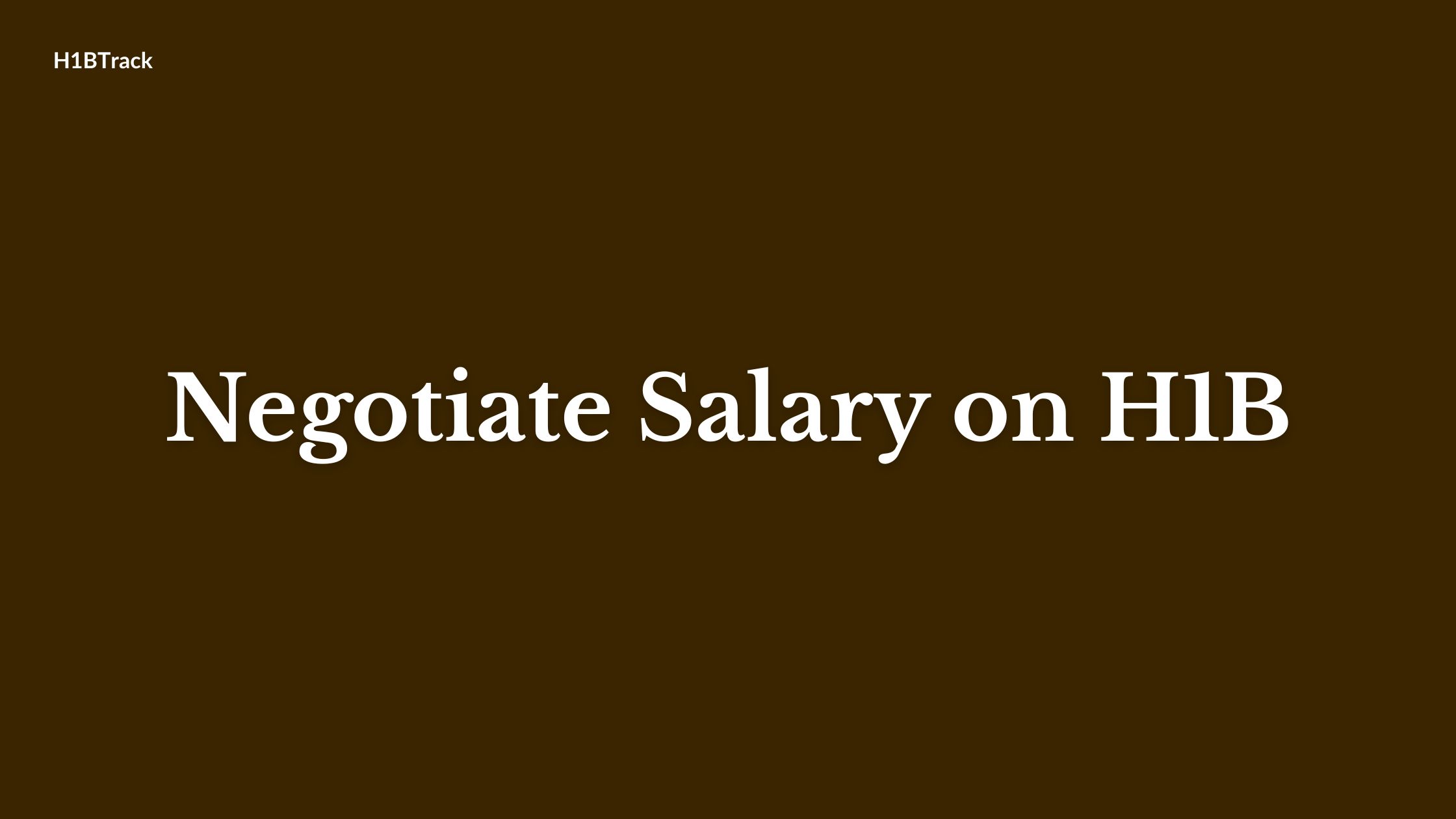 Negotiate Salary on H1B